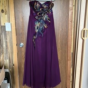 Formal Purple Peacock Dress